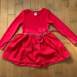 Like new red with silver accent sparkle holiday dress size 8